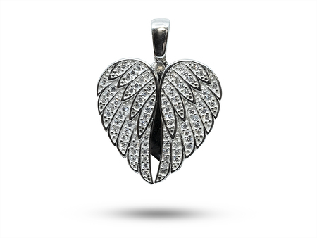 Srdce s andělskými křídly - přívěsek ze stříbra 4