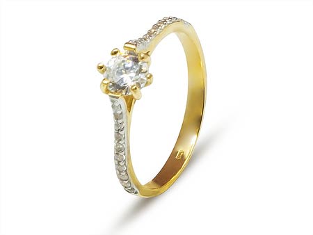 Typicky zásnubní prsten ze žlutého zlata 15